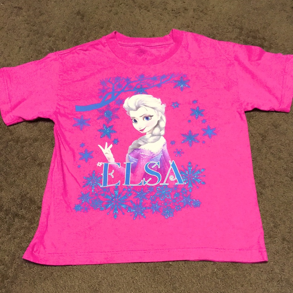 Elsa Frozen size 7-8 Medium Girls super oversized, vibrant pink EUC